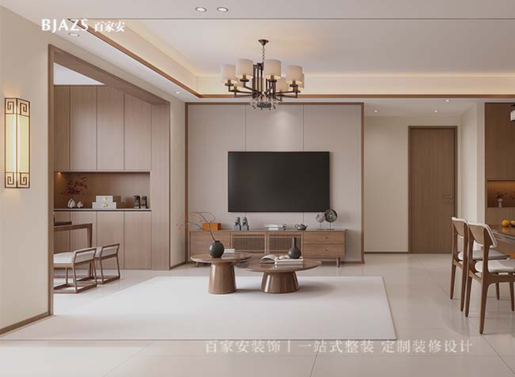 廈門(mén)湖邊灣璟小區(qū)80平新中式整裝裝修設(shè)計(jì)